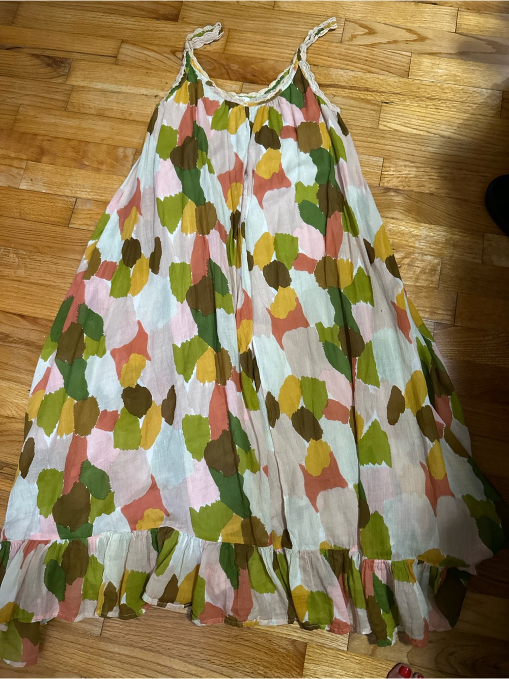 THML Multicolor Maxi Dress in Pink, Olive, Mustard & Brown